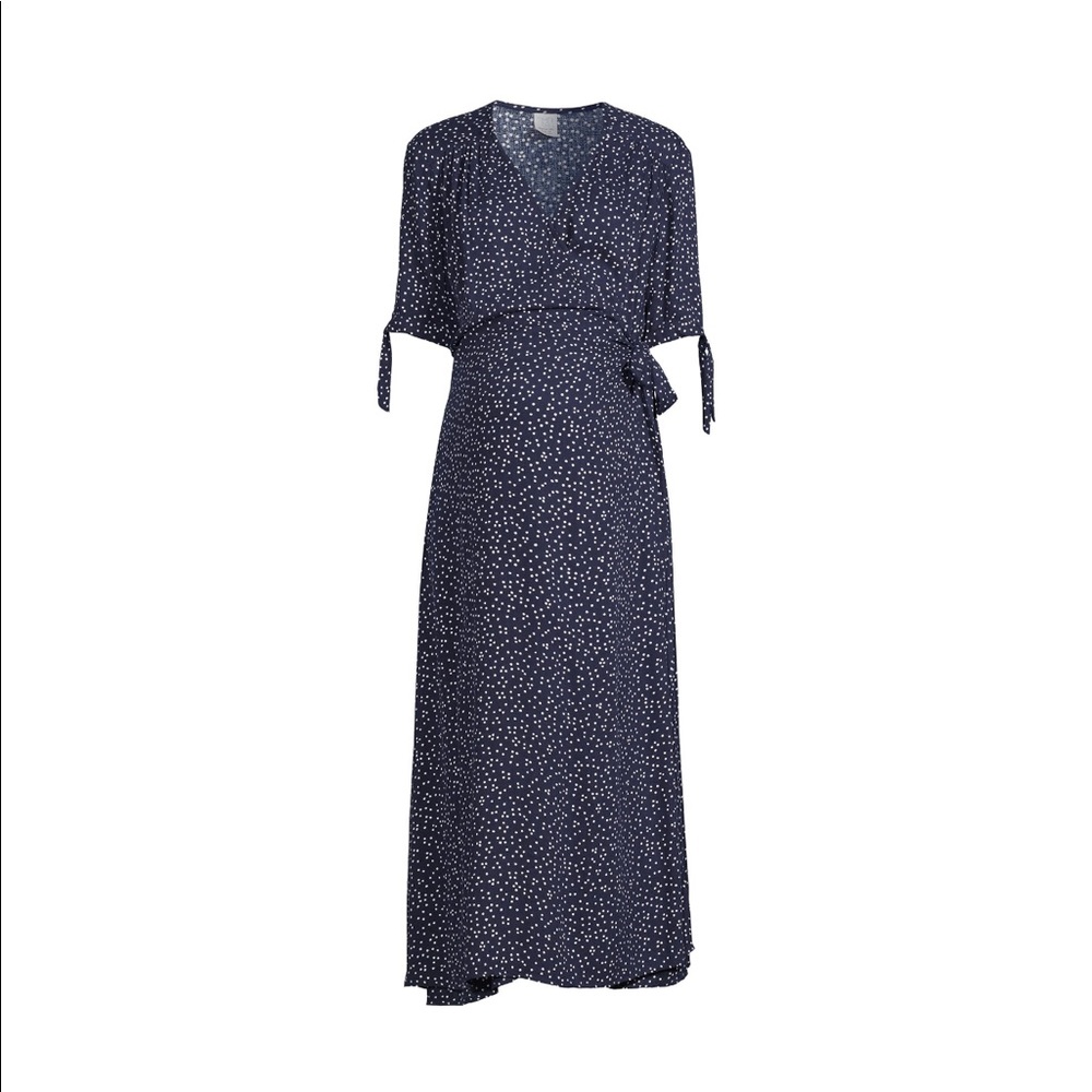Maternity Print Wrap Dress for Women - Picture 5 of 6